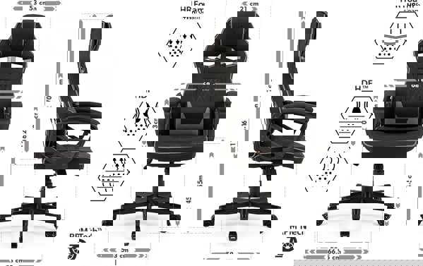 Καρέκλα SENSE7 Knight υφασμάτινη μαύρο-γκρι