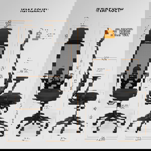 Καρέκλα γραφείου SENSE7 Nakai Μαύρη