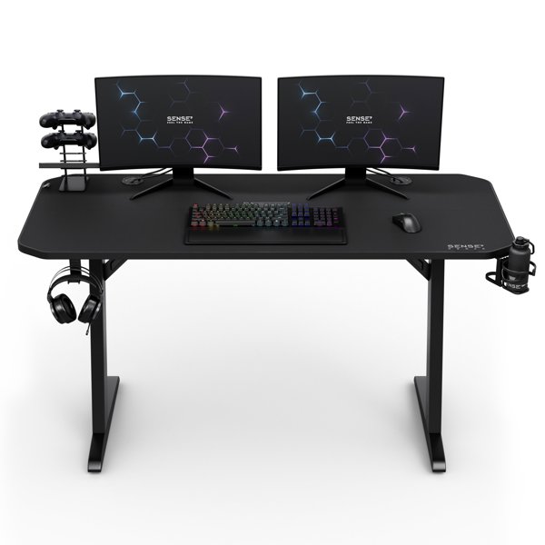 SENSE7 Nomad Classic Gaming Γραφείο, 140x60 cm, Μαύρο