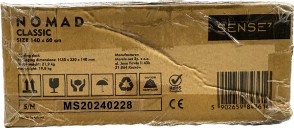 SENSE7 Nomad Classic Gaming Γραφείο, 140x60 cm, Μαύρο