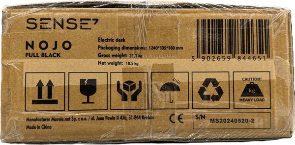 SENSE7 Nojo Ηλεκτρικό Γραφείο με Ρυθμιζόμενο Ύψος, 120x60 cm, Μαύρο