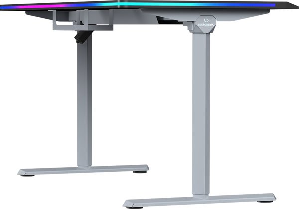 Ultradesk Quest Gaming Desk, Ηλεκτρικό Γραφείο με Ρύθμιση Ύψους 72-120cm, Επιφάνεια 140x70cm, Γκρι-Μαύρο