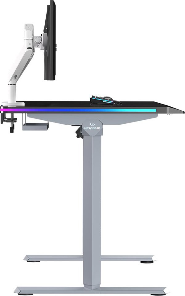 Ultradesk Quest Gaming Desk, Ηλεκτρικό Γραφείο με Ρύθμιση Ύψους 72-120cm, Επιφάνεια 140x70cm, Γκρι-Μαύρο
