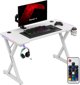 Huzaro Hero 2.3 Gaming Γραφείο με Φωτισμό RGB, Λευκό