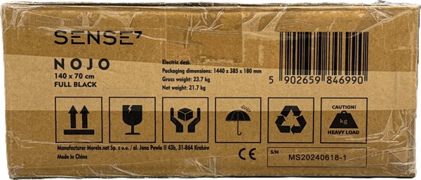 Biurko SENSE7 Nojo Black 140 cmx70 cm Black