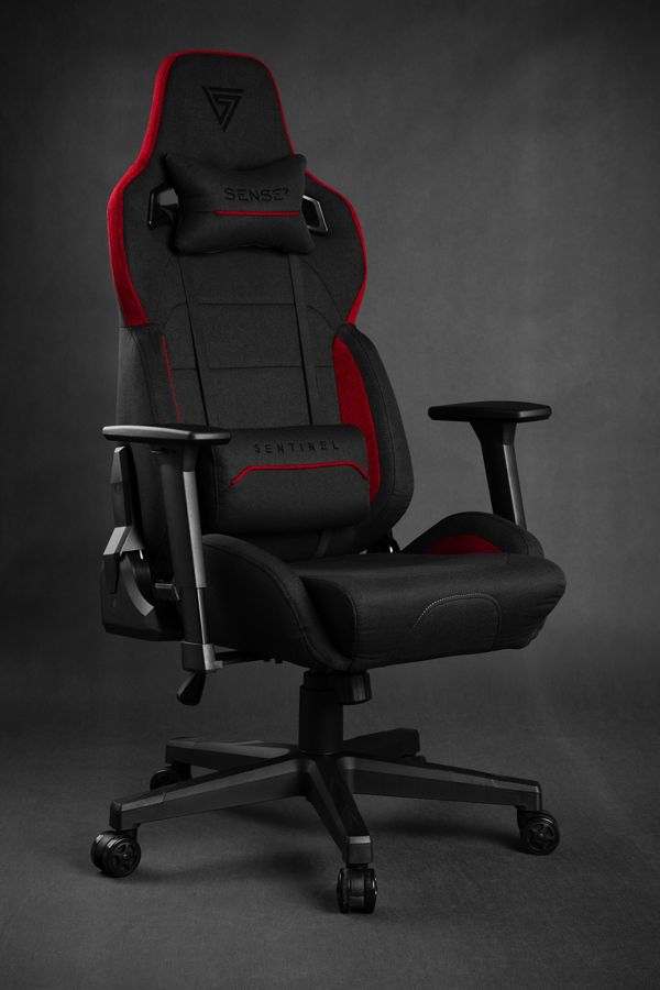 SENSE7 Sentinel Καρέκλα Gaming Υφασμάτινη Μαύρο-Κόκκινο