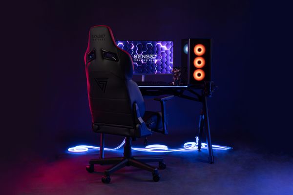 SENSE7 Sentinel Καρέκλα Gaming Υφασμάτινη Μαύρο-Κόκκινο