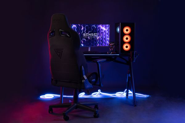 SENSE7 Sentinel Καρέκλα Gaming Υφασμάτινη Μαύρο-Κόκκινο