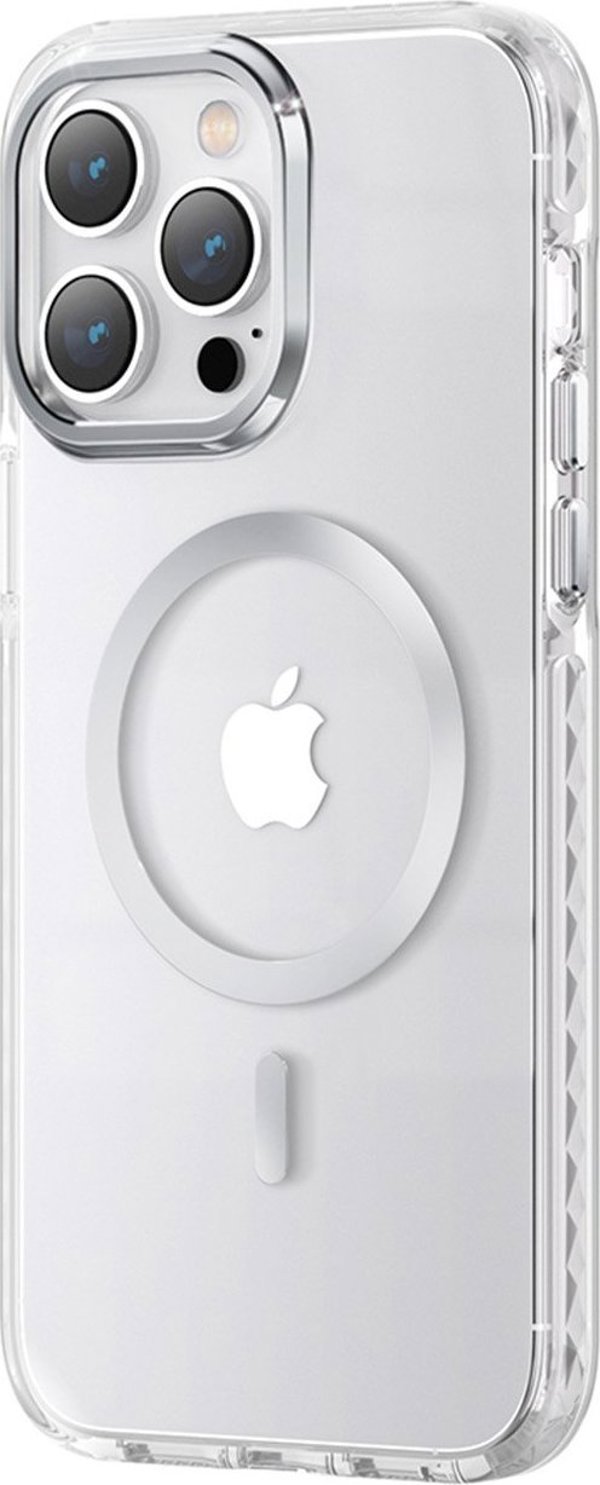 Kingxbar Kingxbar PQY Ice Crystal Series μαγνητική θήκη iPhone 14 MagSafe ασημί