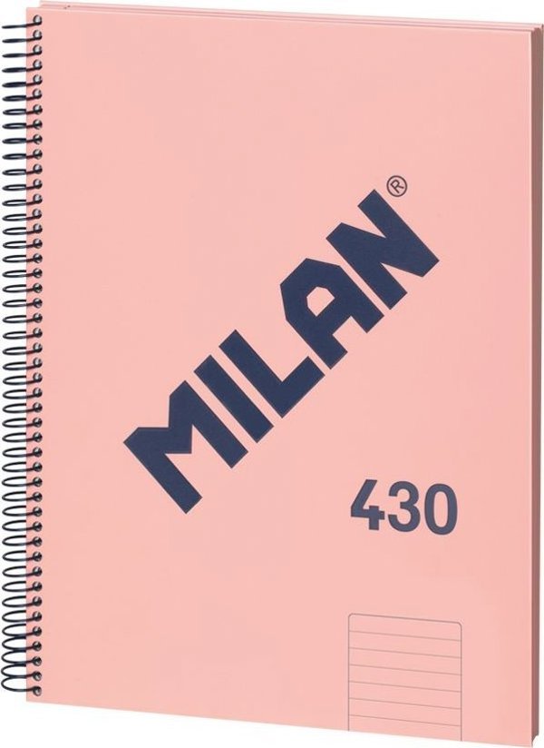 Milan Σπιράλ Τετράδιο A4, 80 Φύλλα, Καρό, Ροζ, Σειρά 1918
