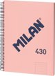 Milan Σπιράλ Τετράδιο A4, 80 Φύλλα, Καρό, Ροζ, Σειρά 1918